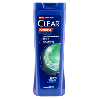 Shampoo Clear Anticaspa Men Limpeza Diária 2 Em 1 200Ml