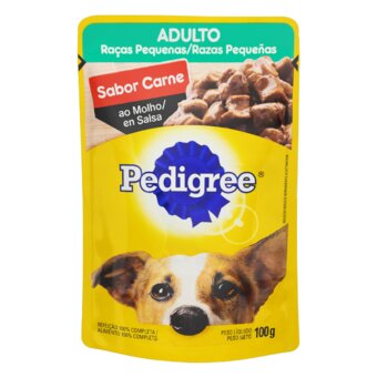Ração Para Cães Pedigree Adulto Raças Pequenas Sabor Carne Ao Molho Sachê 100G