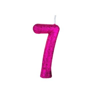 Vela De Aniversário Regina Cintilante Pink N7 1Un