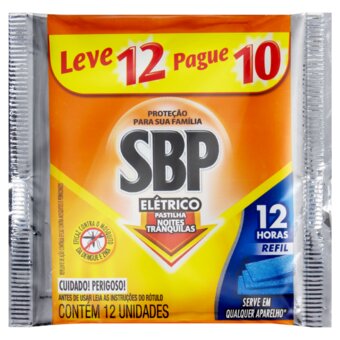 Repelente Sbp Elétrico Pastilha Refil Oferta 12 Un