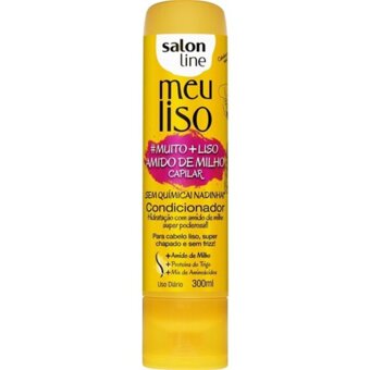 Condicionador Salon Line Meu Liso Amido De Milho Capilar Com Proteína Do Trigo E Mix De Aminoácidos Uso Diário Embalagem 300Ml