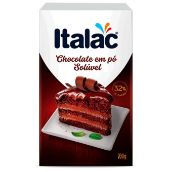 Chocolate Em Pó Solúvel Italac Embalagem 200G