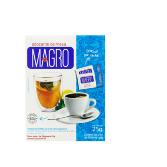 Adoçante Em Pó Magro Light Sachê Embalagem 50 Un