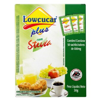 Adoçante Em Pó Lowcucar Sóstevia Sachê 50G