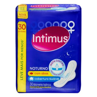 Absorvente Intimus Gel Noturno Suave Com Abas 30Un