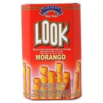 Biscoito Wafer Stick Look Itamaraty Morango Pacote 55G