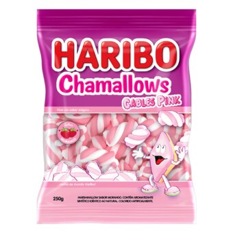 Marshmallow Haribo Chamallows Cables Pink Embalagem 250G