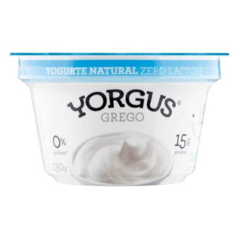 Iogurte Grego Yorgus Zero Lactose Natural Embalagem 130G