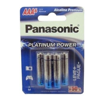 Pilha Palito Aaa Panasonic Alcalina Premium Platinum Power Embalagem 6 Un