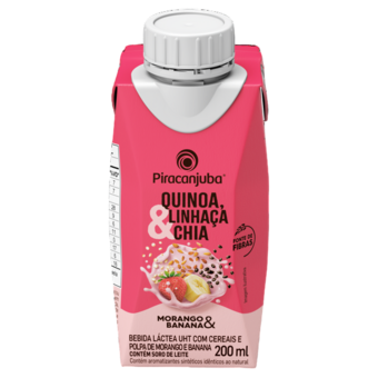 Bebida Láctea Piracanjuba Quinoa Linhaça Chia Morango Banana 200Ml