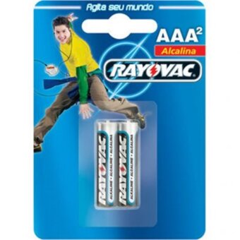 Pilhas Rayovac Alcalina Aaa Palito Embalagem 2 Un