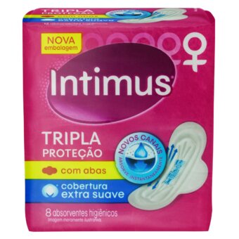 Absorvente Intimus Gel Suave Tripla Proteção 8Un Com Abas