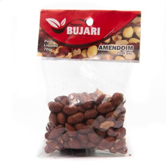 Amendoim Torrado Com Pele Bujari 70G