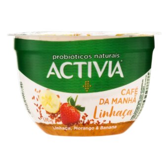 Iogurte Probióticos Activia Café Da Manhã Linhaça Morango E Banana 170G