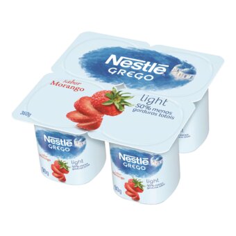 Iogurte Nestlé Grego Light Morango Embalagem 360G
