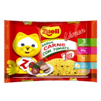 Macarrão Instantâneo Zaeli Lámen Carne E Tomate Embalagem 85G