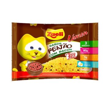 Macarrão Instantâneo Zaeli Lámen Feijão E Bacon Embalagem 85G
