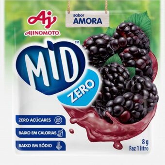 Refresco Em Pó Mid Zero Amora Sachê 8G