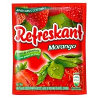 Refresco Em Pó Refreskant Morango Embalagem 25G