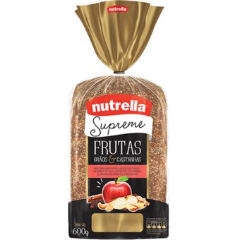 Pão De Forma Nutrella Supreme 550G Frutas Graos E Castanhas.