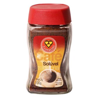 Café Solúvel 3 Corações Tradicional Vidro 100G