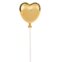 Topo Bolo Silv Plastic Coracao Dourado  